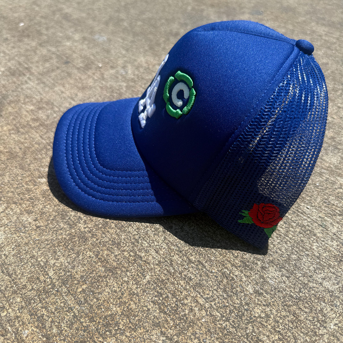 Rosie Prints LA Glow Trucker Hat Blue