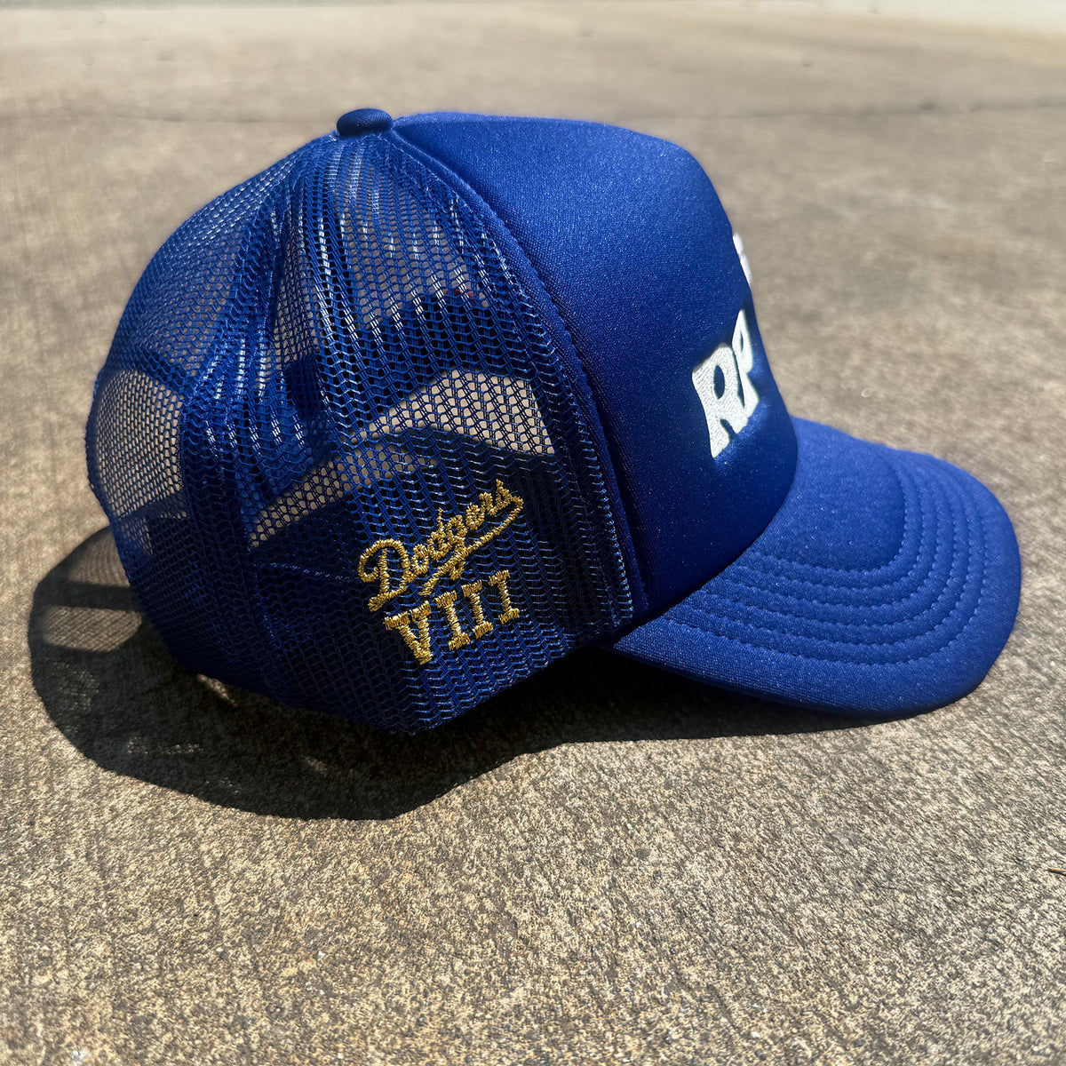 Rosie Prints LA Glow Trucker Hat Blue