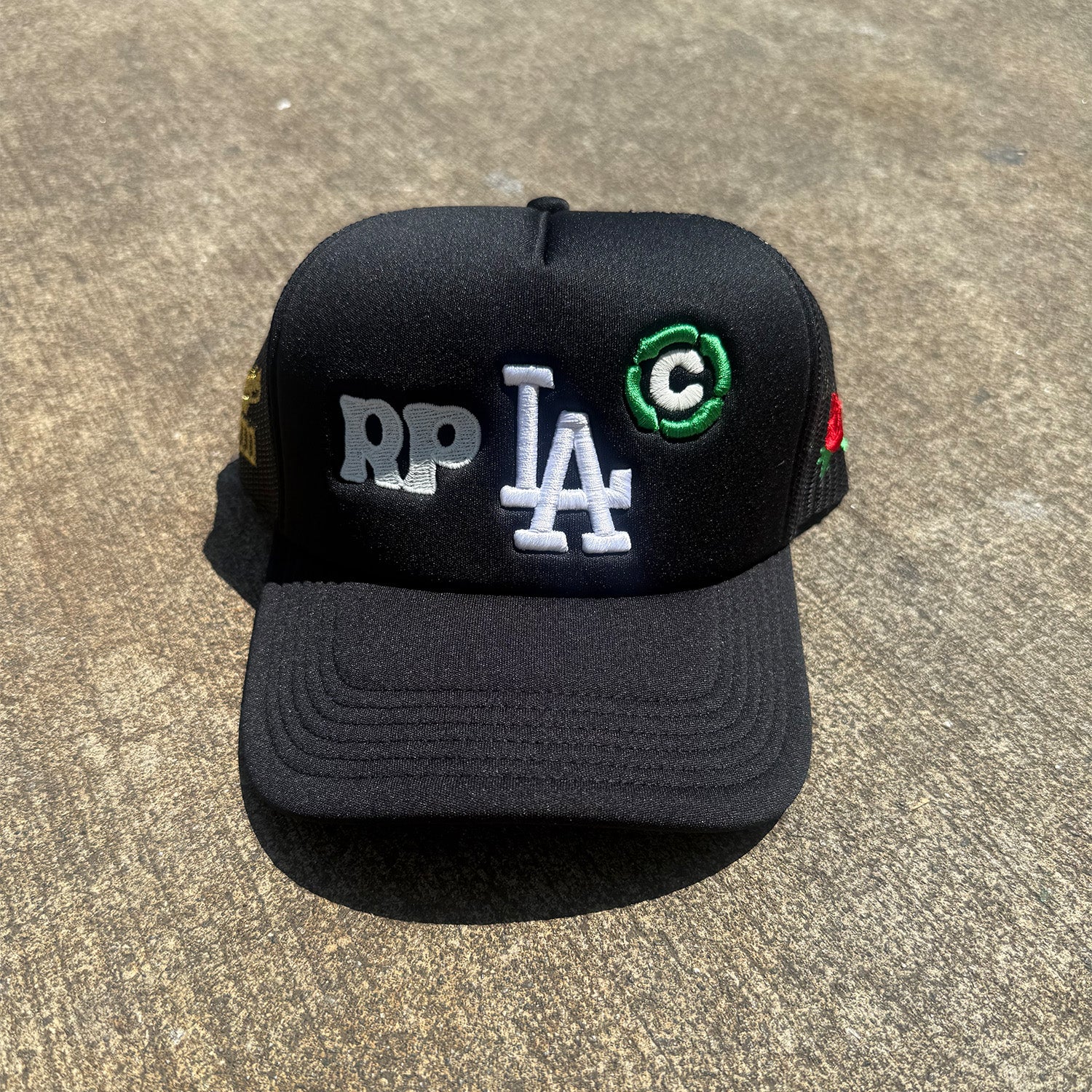 Rosie Prints LA Glow Trucker Hat Black