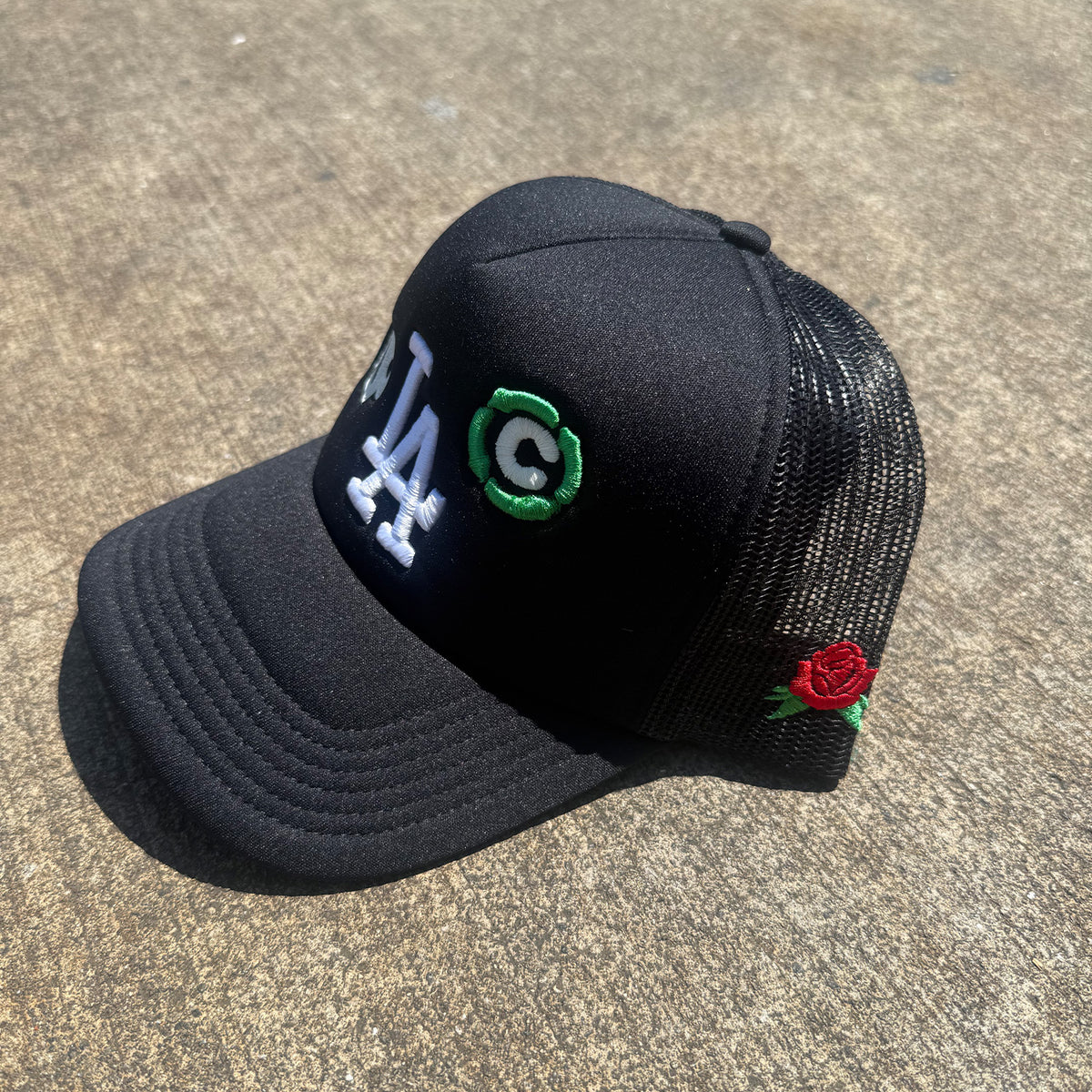 Rosie Prints LA Glow Trucker Hat Black