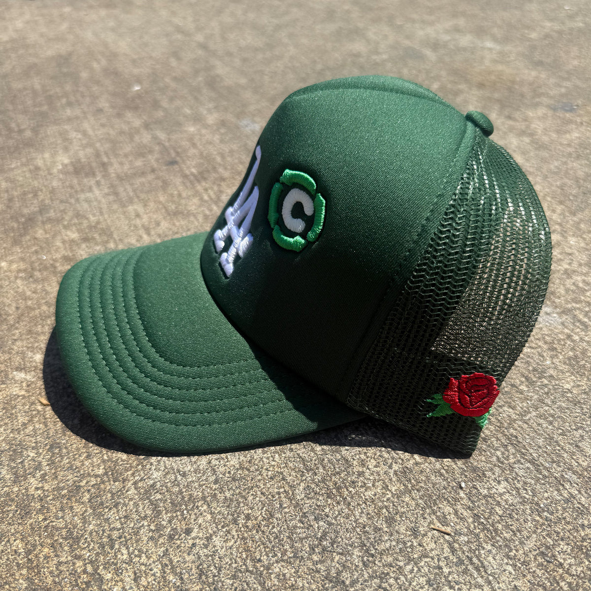Rosie Prints LA Glow Trucker Hat Green