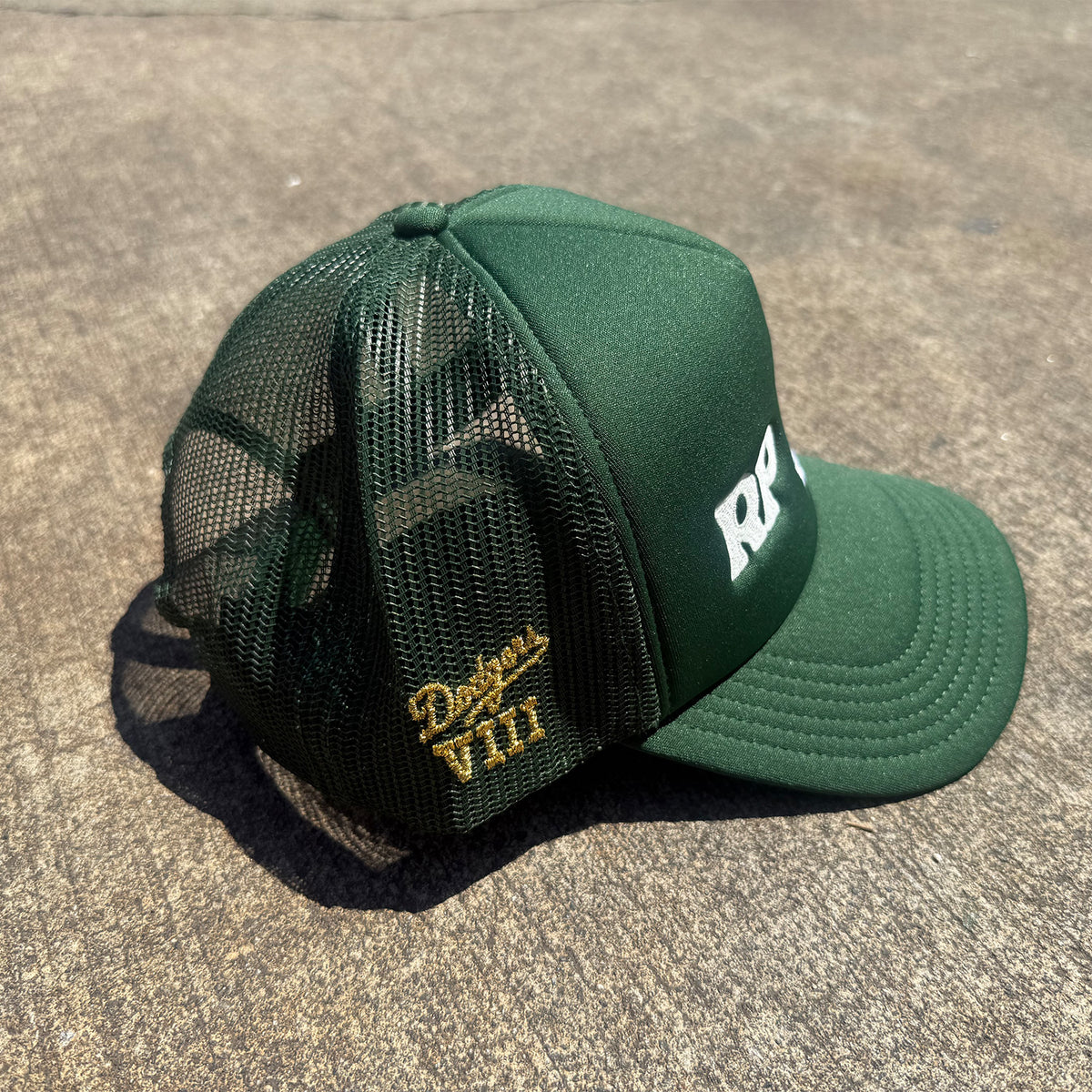 Rosie Prints LA Glow Trucker Hat Green