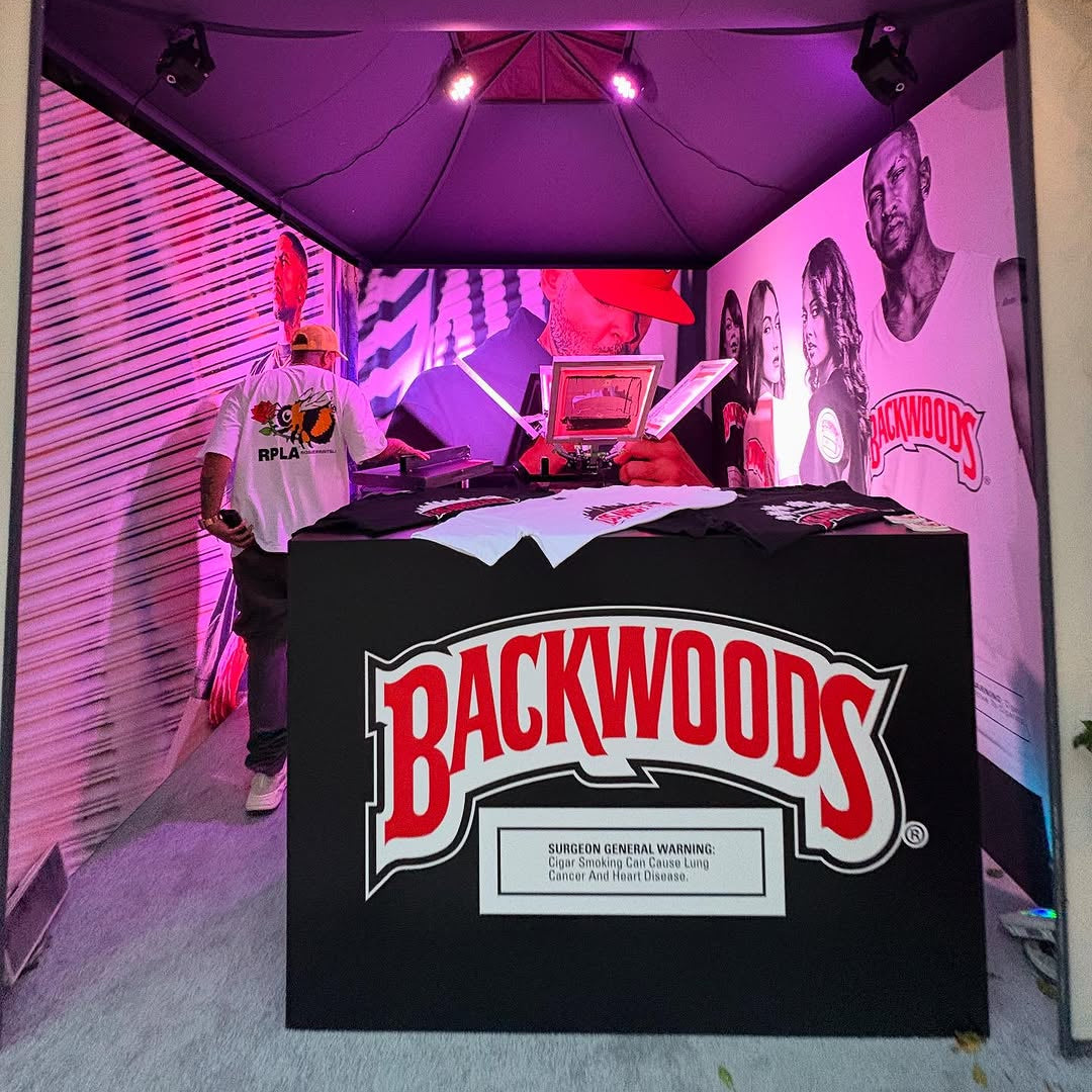 backwoods live screen printing